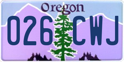 OR license plate 026CWJ