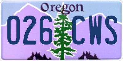 OR license plate 026CWS