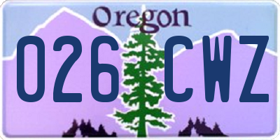 OR license plate 026CWZ