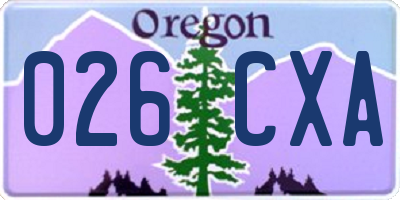 OR license plate 026CXA
