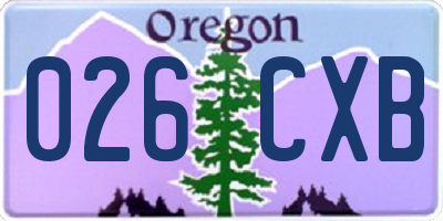 OR license plate 026CXB