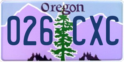OR license plate 026CXC