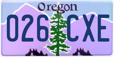 OR license plate 026CXE