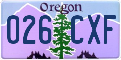 OR license plate 026CXF