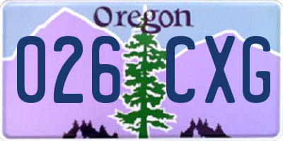 OR license plate 026CXG