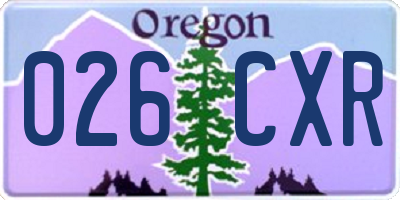 OR license plate 026CXR