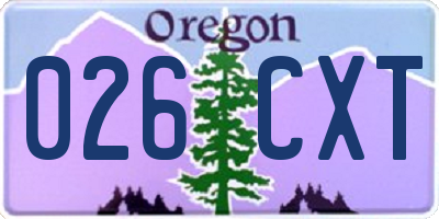 OR license plate 026CXT