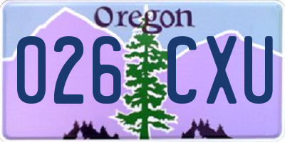 OR license plate 026CXU