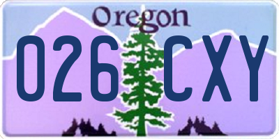 OR license plate 026CXY