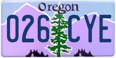 OR license plate 026CYE