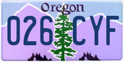 OR license plate 026CYF
