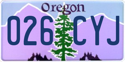 OR license plate 026CYJ