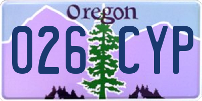 OR license plate 026CYP