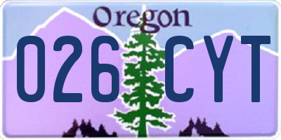 OR license plate 026CYT