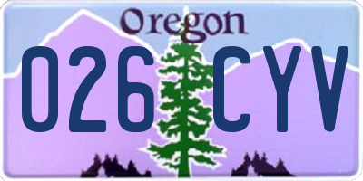 OR license plate 026CYV