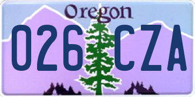 OR license plate 026CZA