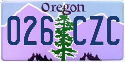 OR license plate 026CZC
