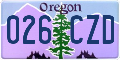 OR license plate 026CZD