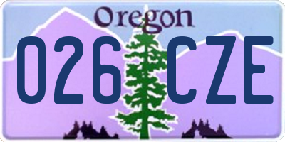 OR license plate 026CZE