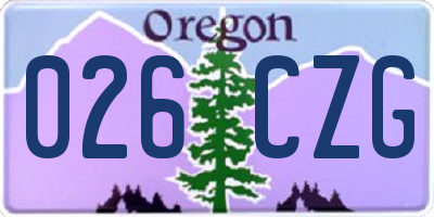 OR license plate 026CZG