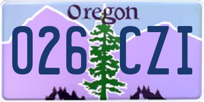 OR license plate 026CZI