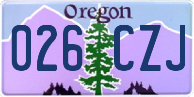 OR license plate 026CZJ