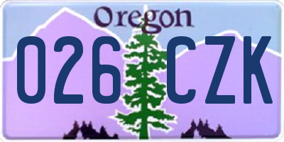 OR license plate 026CZK