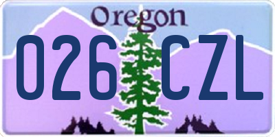 OR license plate 026CZL