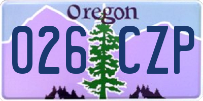 OR license plate 026CZP