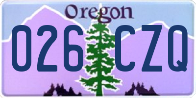 OR license plate 026CZQ
