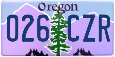 OR license plate 026CZR