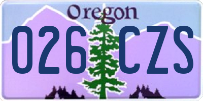 OR license plate 026CZS
