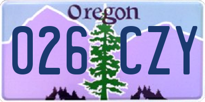 OR license plate 026CZY