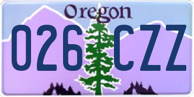 OR license plate 026CZZ