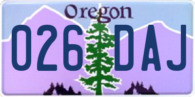 OR license plate 026DAJ
