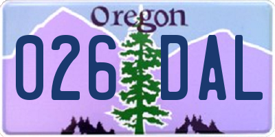 OR license plate 026DAL