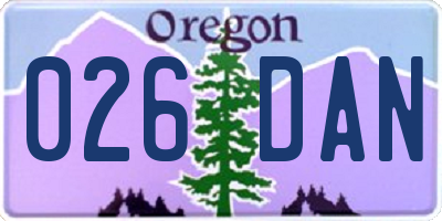 OR license plate 026DAN