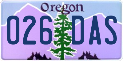 OR license plate 026DAS
