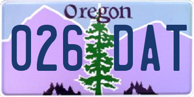 OR license plate 026DAT