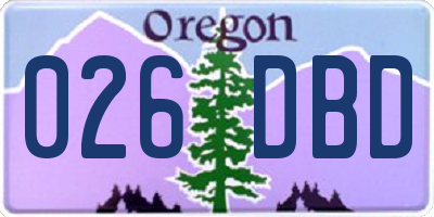 OR license plate 026DBD