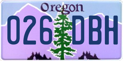 OR license plate 026DBH