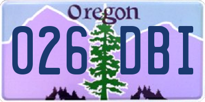 OR license plate 026DBI