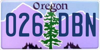 OR license plate 026DBN