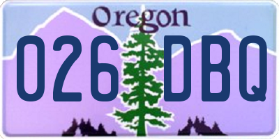 OR license plate 026DBQ
