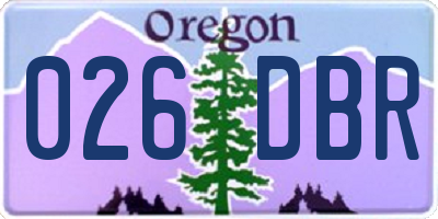 OR license plate 026DBR