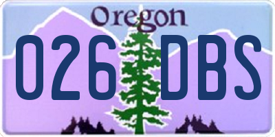 OR license plate 026DBS