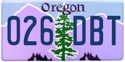 OR license plate 026DBT