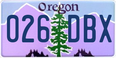 OR license plate 026DBX
