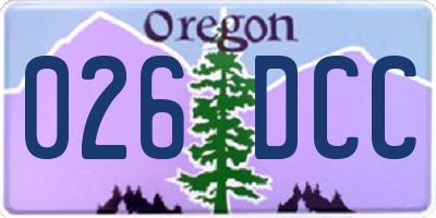 OR license plate 026DCC