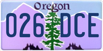 OR license plate 026DCE